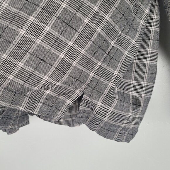 Madewell Size L Plaid Westlake Shirt Button Up Long Sleeve Boxy Gray - Picture 10 of 12